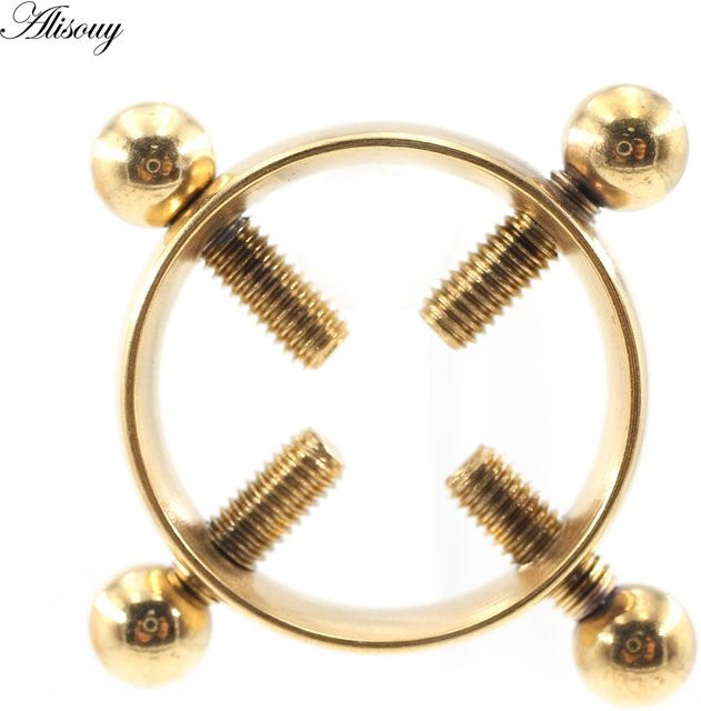 Alisouy Nippelring, chirurgischer Edelstahl 316L, gold, Unisex - Bild 1