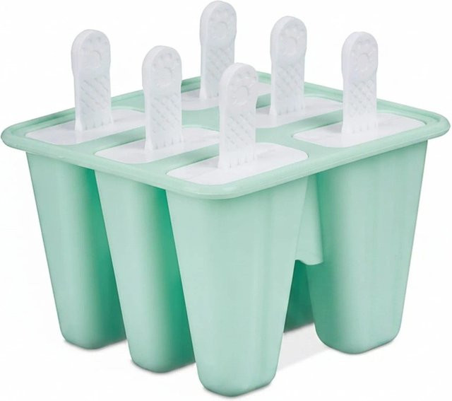Relaxdays Eisformen 6er Set aus Silikon in Türkis und Weiß, B/T/H: 14 x 12,5 x 12,5 cm - Bild 1