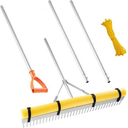VEVOR Aluminium Landschaftsrechen mit 91,4 cm Kopfbreite zum Auflockern von Erde und zur Pflege von Garten, Hof und Teich - Bild 1