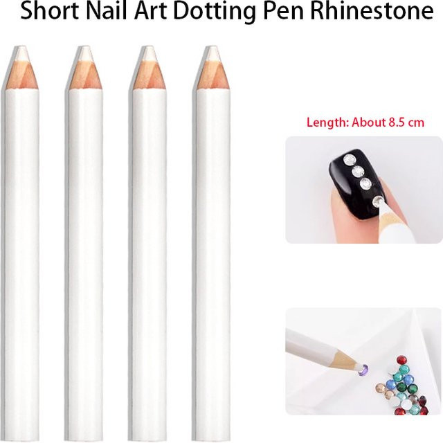 JEARLYU Nagel-Dotting-Stift, Weißer Wachsstift, Strass-Kristall-Perlen-Applikator - Bild 1