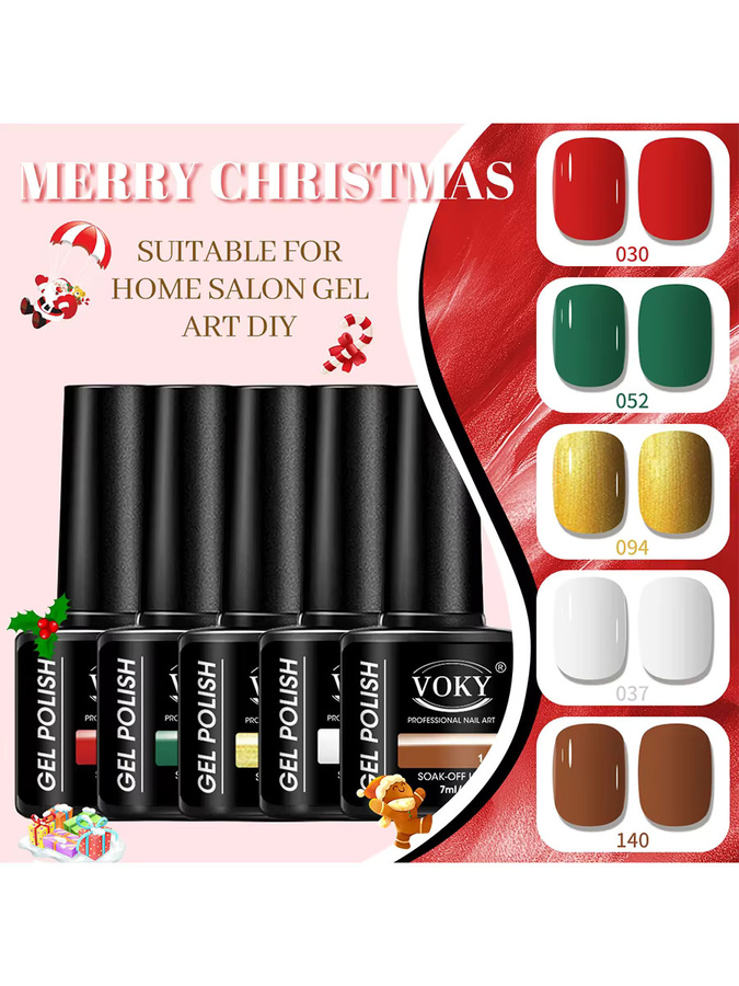 Voky Nagellack-Gel-Set, 5-teilig, glänzend, Unisex - Bild 3