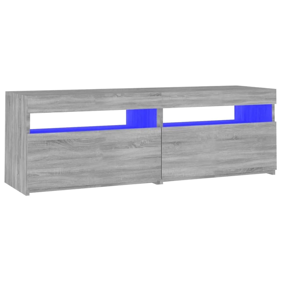 vidaXL TV-Schrank mit LED-Leuchten in Grau Sonoma, B/T/H: 120 x 35 x 40 cm - Bild 2