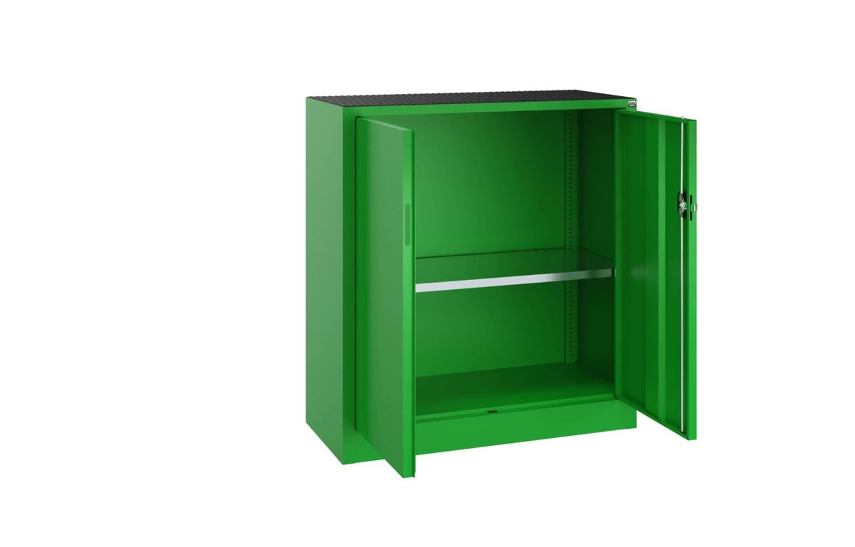 Beistellschrank Comfort One von BIGBOXX in Grün aus Metall mit glänzender Oberfläche und verstellbaren Regalböden - Bild 1