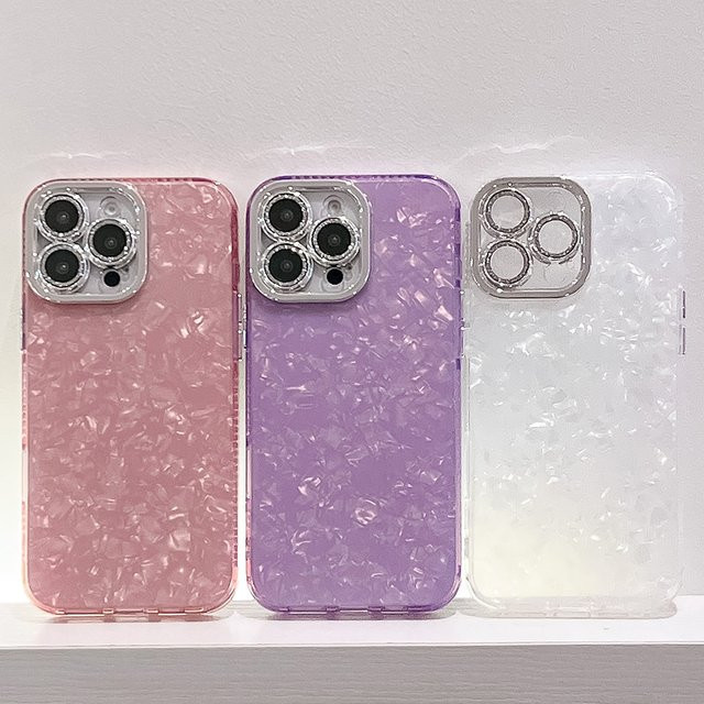 AKABEILA Handyhülle mit Muschelmuster in Weiß für Samsung Galaxy S23 Ultra S25 S24 FE Plus A56 A55 A36 A35 A25 A17 A07 Glitzernde Schutzhülle - Bild 1