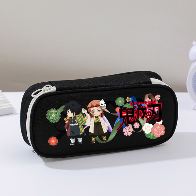 Bandai Demon Slayer Anime Federtasche aus Oxford-Stoff mit Kamado Nezuko und Tanjirou Motiv in Multicolour - Bild 1