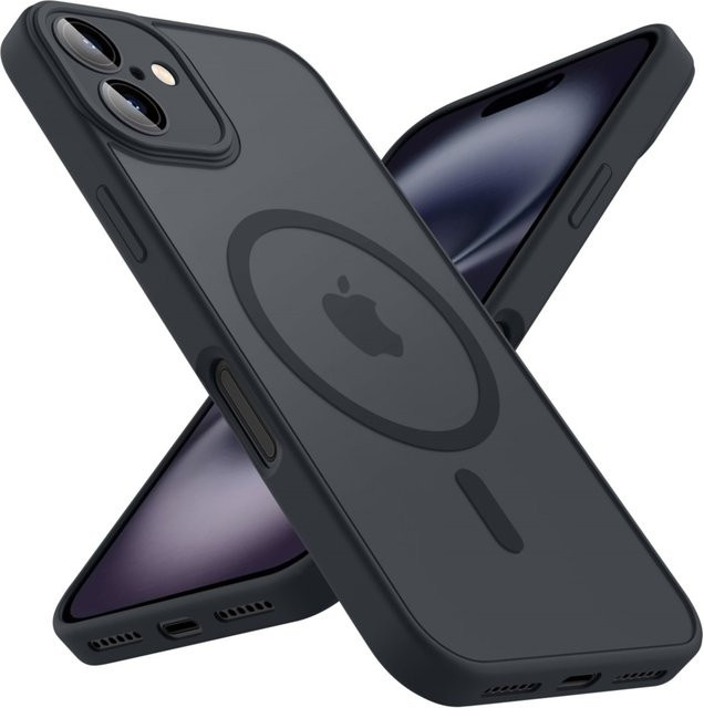 Transluzente Magnetische Matte Hülle für Apple iPhone 11 bis 17 Pro Max mit MagSafe Kompatibilität in Schwarz - Bild 1