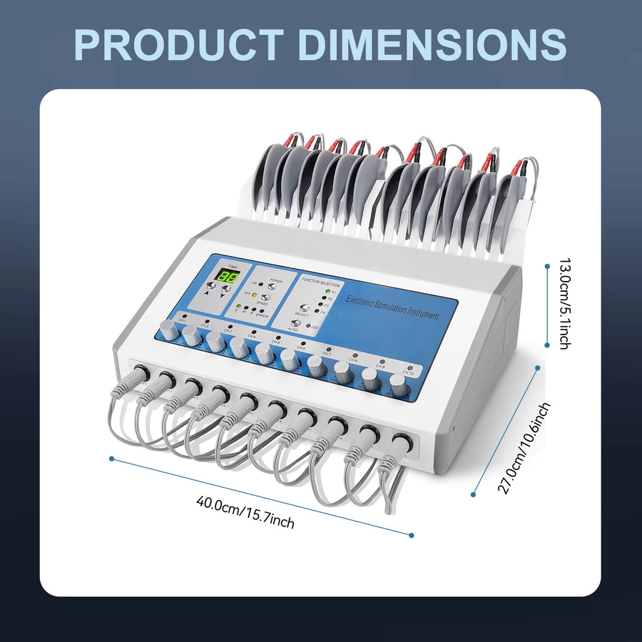 Podofo Mikrostrom-EMS-Elektromuskelstimulator Körpermassagegerät, 10 Elektrodenpads - Bild 6