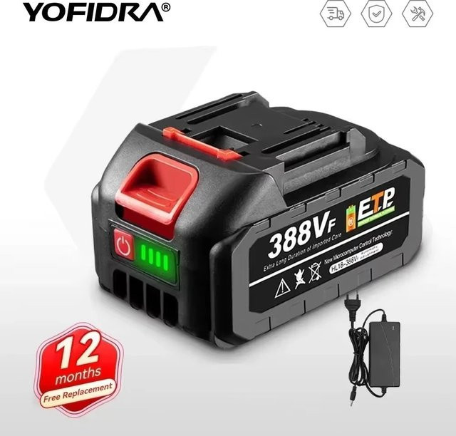 Yofidra wiederaufladbarer Li-Ion-Ersatzakku mit 7500 mAh und 2200 mAh für Elektrowerkzeuge wie Bohrschrauber und Gebläse - Bild 1