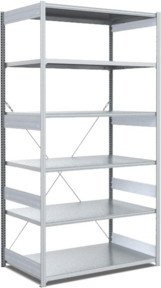 Bito Fachbodenregal Typ M aus verzinktem Stahl in Silber, B/T/H: 105,8 x 82,4 x 250 cm, Grundfeld 200 kg - Bild 1