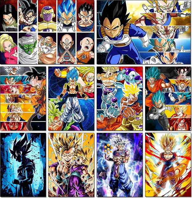5D Diamant-Malerei Anime Super Saiyan Son-Goku von Bandai als DIY Mosaik-Stickerei in Multicolour für Erwachsene - Bild 1