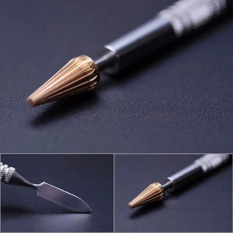 Lederkanten-Farbstift Applikator mit Rollwerkzeug für Handwerk in Silber - Bild 3