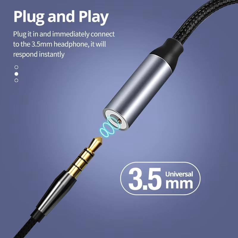 NNBILI USB Typ C auf 3,5 mm Aux-Adapter in Schwarz für iPhone 15 und Samsung Galaxy S24 Ultra - Bild 2