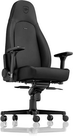 Noblechairs ICON Gaming Stuhl Black Edition in Schwarz aus Kunstleder mit Kopfstütze und Armlehnen - Bild 1