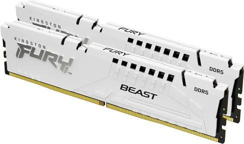 Kingston FURY Beast DDR5 Arbeitsspeicher Kit 64 GB (2 x 32 GB) 6000 MHz CL30 DIMM 288-PIN Weiß (KF560C30BWEK2-64) - Bild 1