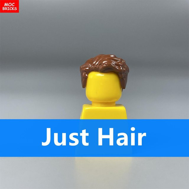 Yiran toy MOC Steine Männliche Jungen Haare und Körperbekleidung, 10-teiliges Set, Braun Schwarz, ab 6 Jahren - Bild 1