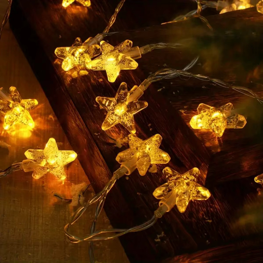 Peach Forest LED-Lichterkette mit Ramadan-Bubble-Sternen in Warmweiß und Gelb, batteriebetrieben, moderne Dekoration für Party und Geburtstag - Bild 2