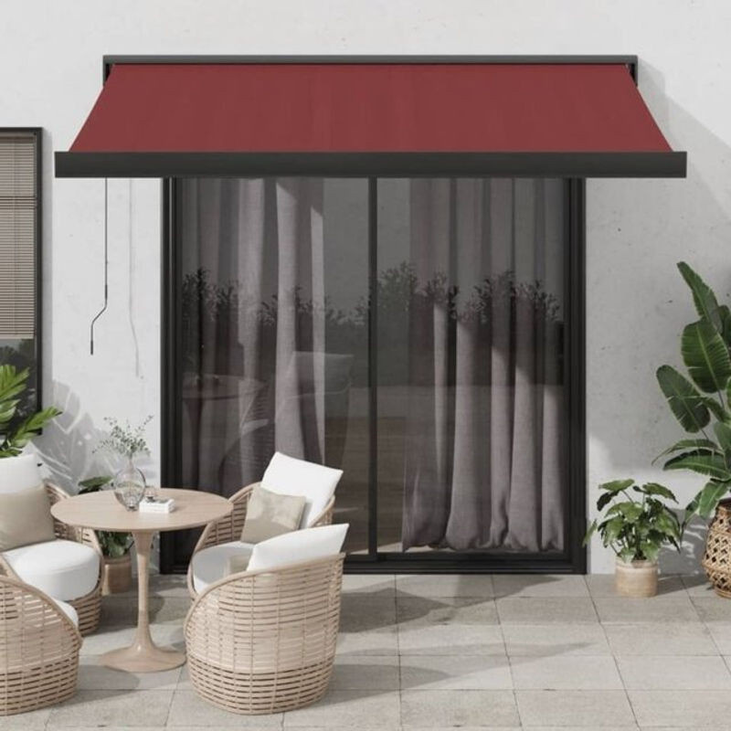 Manuelle Markise von Vidaxl in Rot und Anthrazit aus Polyester und Aluminium, B: 350 cm, H: 250 cm - Bild 1