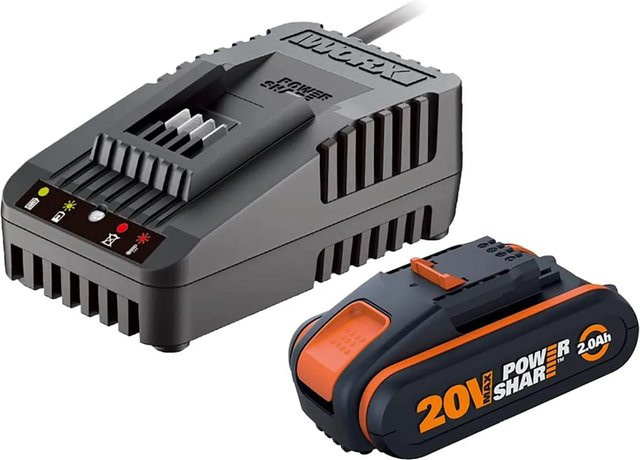 Worx PowerShare WA3601 Akku und Ladegerät Set, 20V 2Ah, schwarz/orange - Bild 1
