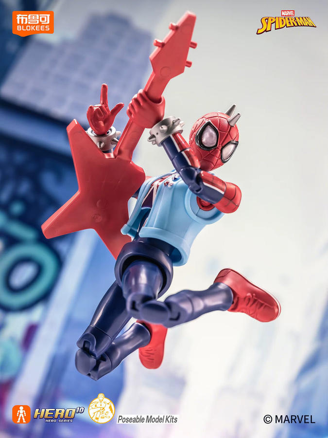 BLOKEES Marvel Superhelden Actionfigur Blind Box, Venom SpiderMan Miles Morales Gwen Spider-Ham Doctor Octopus Mysterio Scorpion - Bild 2