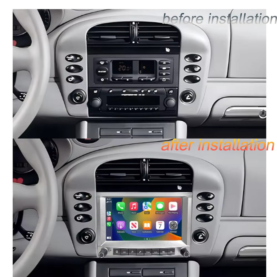 SKYSHADOW Multimedia-Autoradio für Porsche 911 996 986 Carrera Boxster mit drahtlosem CarPlay, Navigation und Bluetooth in Schwarz - Bild 2
