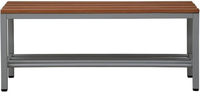 PROREGAL Sitzbank Seal freistehend in Grau und Buche mit Schuhrost, H x B x T: 40 x 100 x 40 cm - Bild 1