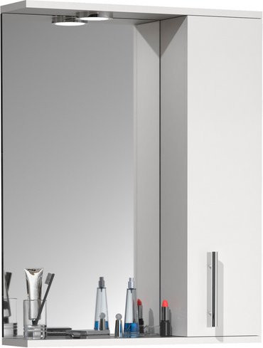 VCM Spiegelschrank Lisalo L Badschrank mit LED-Beleuchtung in Weiss, B/H/T: 55 x 71 x 14 cm - Bild 1