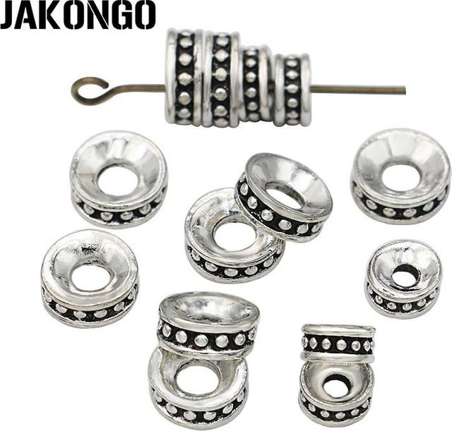 Abstandshalter Perlen, Antik Silber Platin Überzogen, 8mm, Unisex - Bild 1