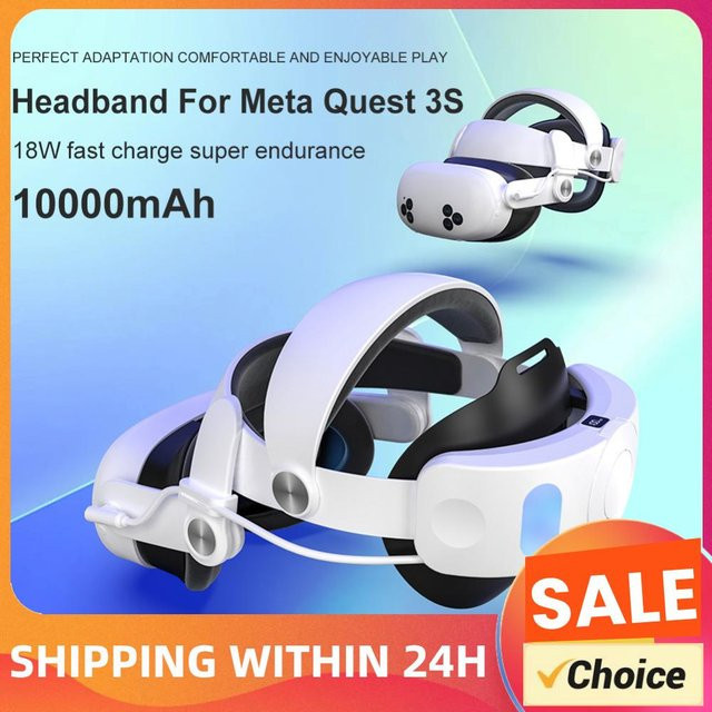 Alloet Elite-Ersatzband mit 10000mAh Batterie für Meta Quest 3S VR-Headset, Farbe: Weiß - Bild 1