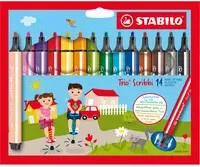 STABILO Trio Scribbi Fasermaler Set mit 14 Farben in Multicolour - Bild 1