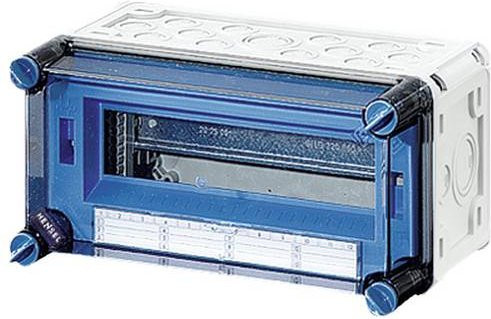 Hensel Mi 1115 Kleinverteiler Aufputz in Blau mit transparentem Deckel, 12 Teilungen und 1 Reihe - Bild 1