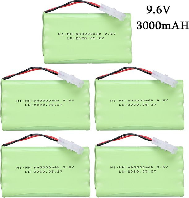 GAOLAG NiMH Akku AA 9,6 V 3000 mAh in Grün für RC Spielzeug Autos, Tanks und Roboter - Bild 1