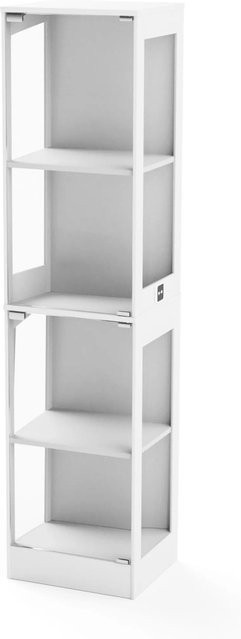 okwish Glasvitrine mit LED-Beleuchtung und Glastüren in Weiß, B/T/H: 40 x 35 x 165 cm - Bild 1