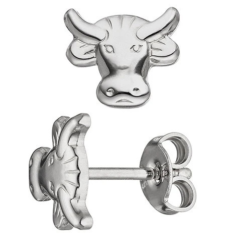 SIGO Ohrstecker Kuh, 925 Silber, Unisex - Bild 1