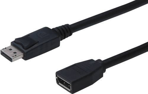Digitus DisplayPort Verlängerungskabel mit DisplayPort Stecker und Buchse, Schwarz, Länge: 2,00 m - Bild 1