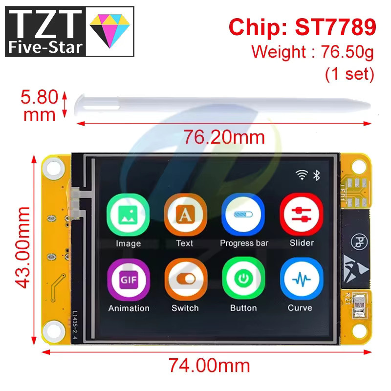 TZT ESP32 LVGL WLAN und Bluetooth Entwicklungsboard mit 2,4/2,8/3,5 Zoll LCD TFT Modul und Touchfunktion in Multicolour - Bild 2