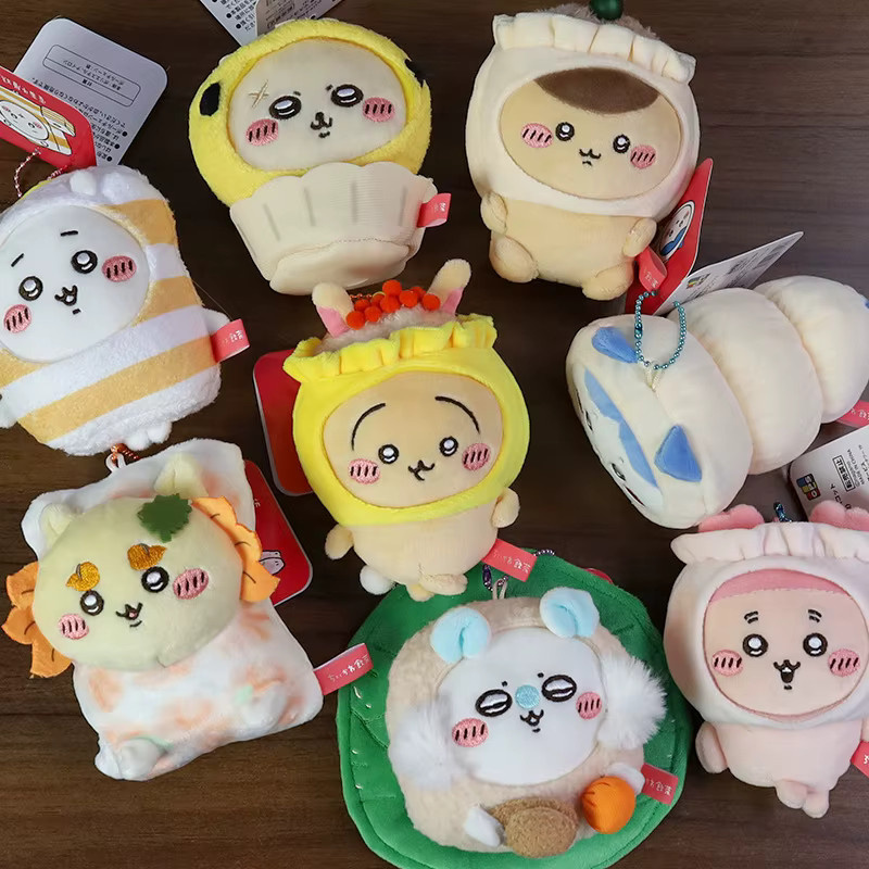 Bandai Jiyi Cartoon Teegetränke-Serie Hachiware Usagi Momonga Plüschtier Taschenanhänger, Puppe, Schlüsselanhänger - Bild 2
