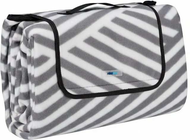 Relaxdays Picknickdecke aus Polyester mit Aluminiumbeschichtung in Grau Weiß, B/T: 200 x 200 cm - Bild 1