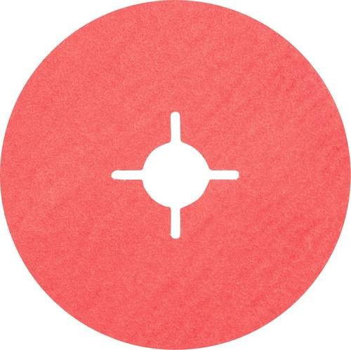 PFERD CO-COOL 50 Keramikkorn Fiberscheibe für kühlen Schliff auf Edelstahl, Durchmesser: 125 mm, Farbe: Rot, 25 Stück - Bild 1