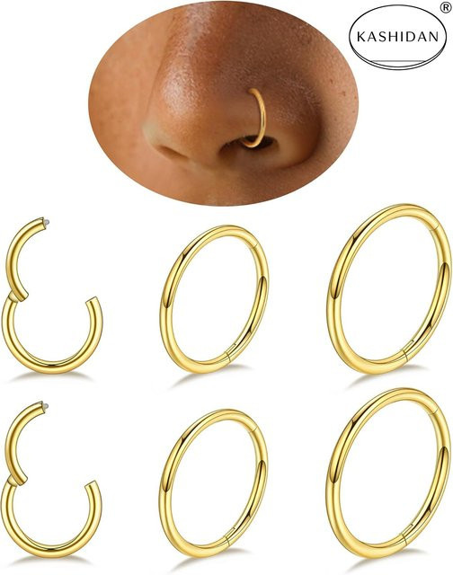 KASHIDAN Nasenring 18 Karat Gold, Klappbar, Unisex - Bild 1