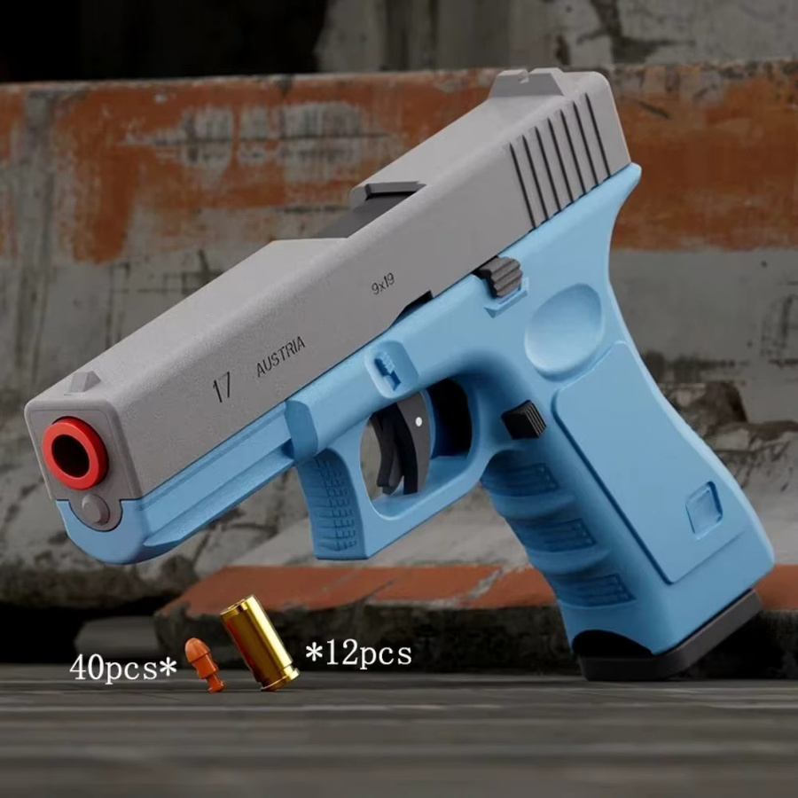 CTMA G17 Automatisches Schießen Soft Bullet Spielzeugpistole mit Blowback, Blau - Bild 2