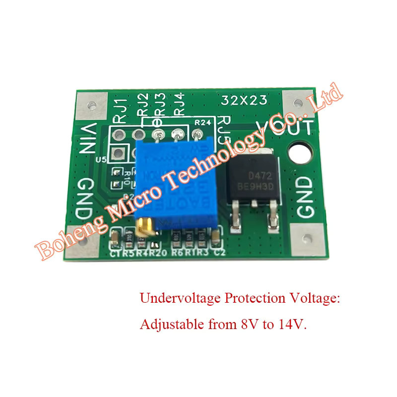 6A Batterie-Unterspannungsschutzmodul mit automatischer Wiederherstellung, einstellbare Niederspannungsabschaltung 8–18 V für 12 V Blei-Säure, Farbe: Grün - Bild 2