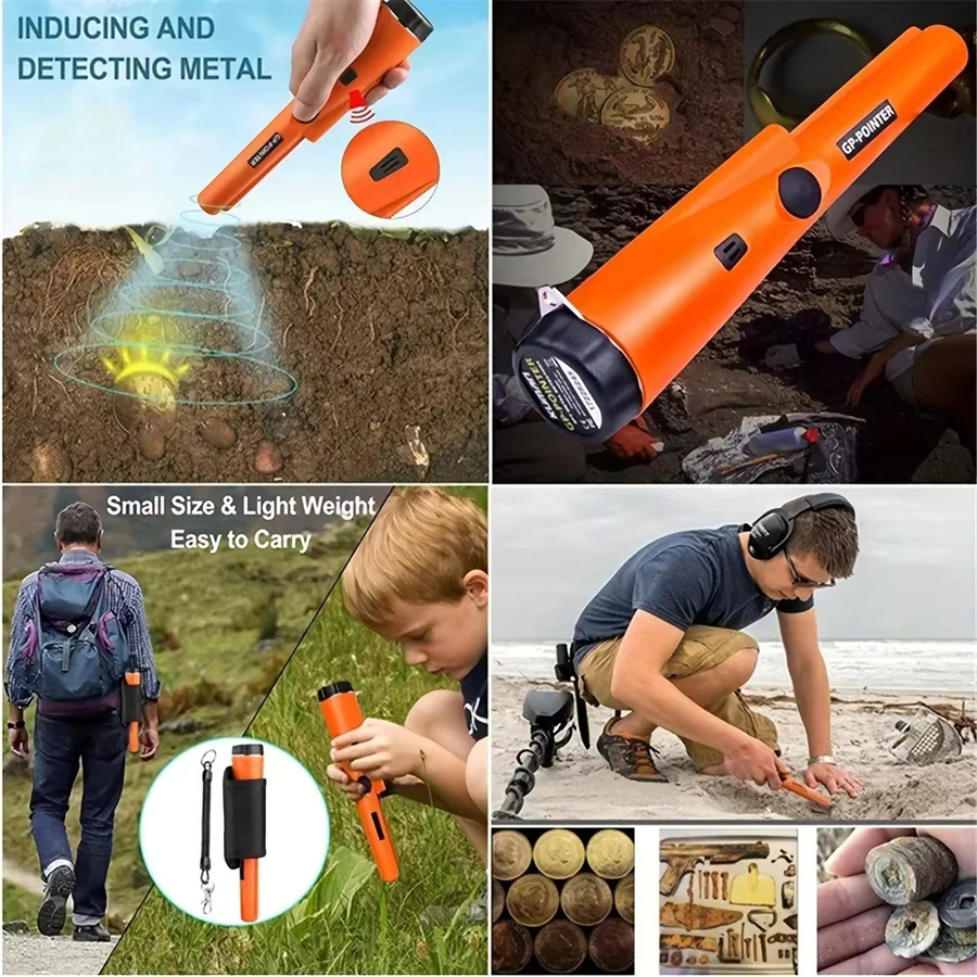 GP Pointer Handheld unterirdischer Metalldetektor wasserdichter hochempfindlicher Positionierungsstab in Schwarz und Orange - Bild 5