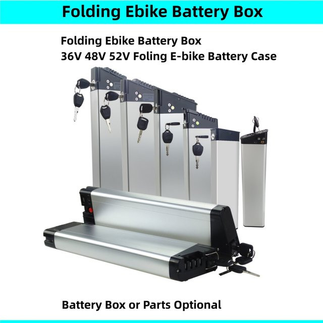 Belicore Faltbares E-Bike Batteriegehäuse in Silber für 36V 48V 52V mit ALX-Kopf Abdeckung und Basisstecker - Bild 1