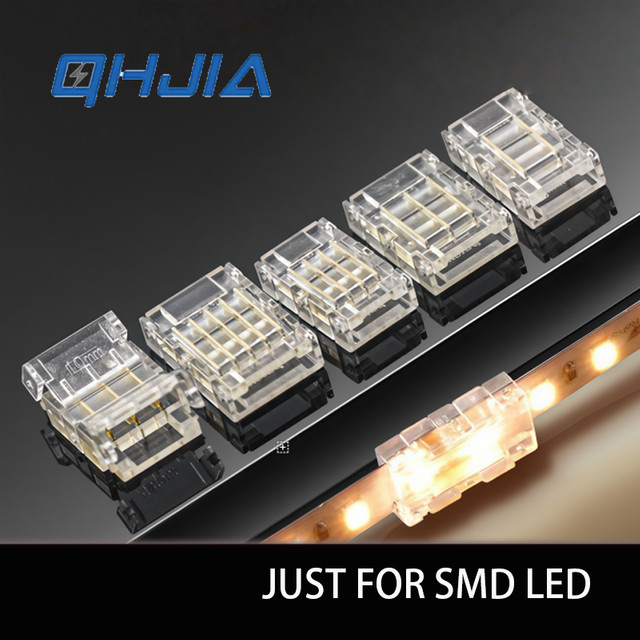 QHJIA SMD-LED-Kristallverbinder lötfreier Schnellanschlussklemmenblock für 5/8/10 mm LED-Streifen in transparent - Bild 1