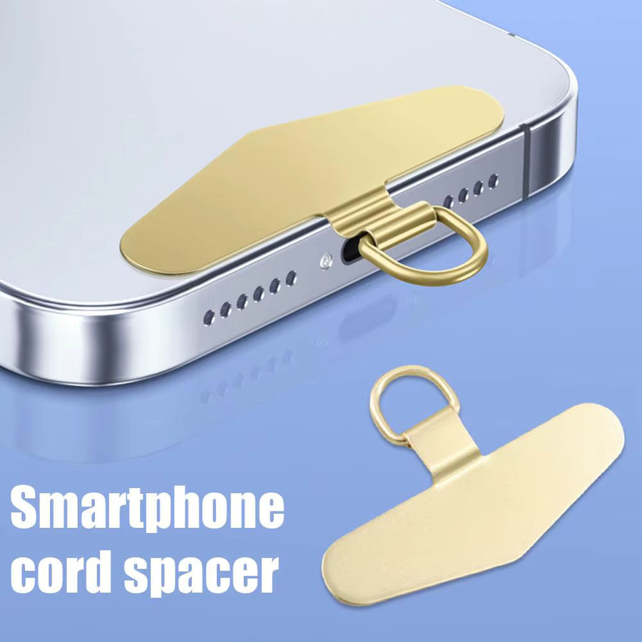 Universal Telefon Lanyard Dichtung Patch aus Edelstahl in Silber oder Schwarz für Handy-Anhänger und Kabel-Tabs - Bild 2