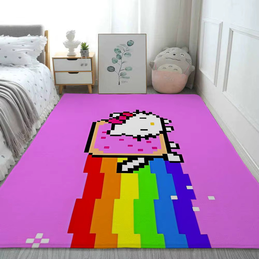 52TOYS H-Hellos K-Kittys Bodenmatte aus Flanell mit grafischem Druck für Badezimmer, Küche oder Eingang, B/T: 60 x 40 cm - Bild 2