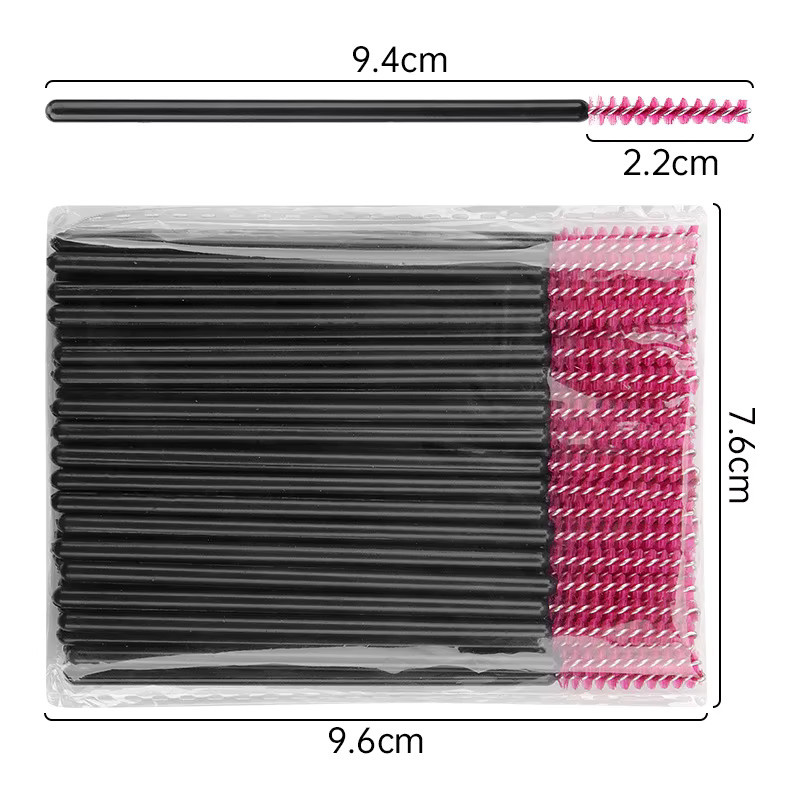 myaokue-up Einweg Make-up Pinsel, 50 Stück, Schwarz Pink, Unisex - Bild 2