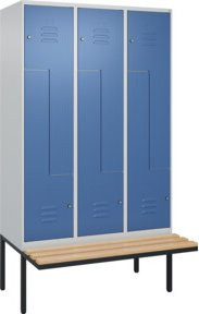 C+P Z-Spind Classic PLUS Sitzbank mit 6 Fächern und Zylinderschloss, Sitzfläche aus Buche-Hartholz, B/T/H: 212 x 120 x 81,5 cm - Bild 1
