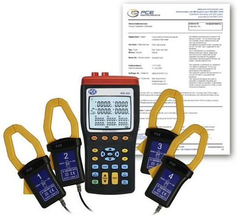 PCE Instruments PCE-360-ICA Netz-Analysegerät kalibriert (ISO) 3phasig mit Loggerfunktion und Stromzangen in Multicolor - Bild 1