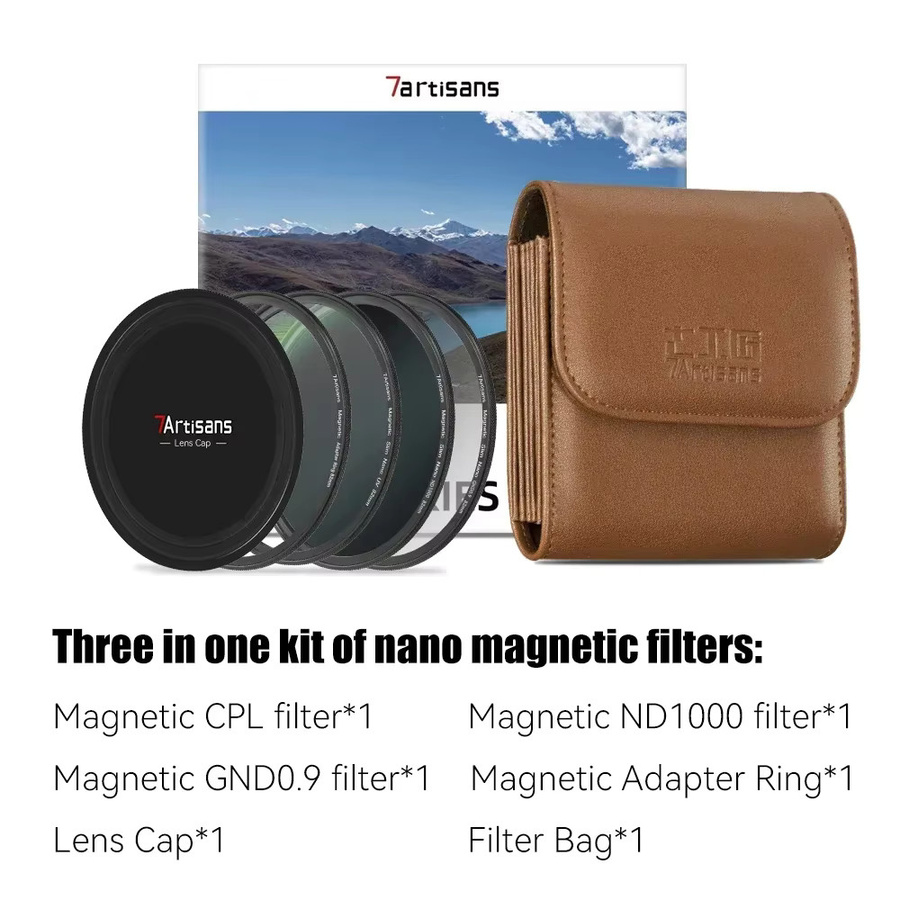 7artisans Nano Magnetisches Objektivfilter-Set 67-82mm mit MRC UV, CPL, ND8, ND64, ND1000, GND0.9 und Black Mist Diffusion 1/4 für Kameraobjektive - Bild 3